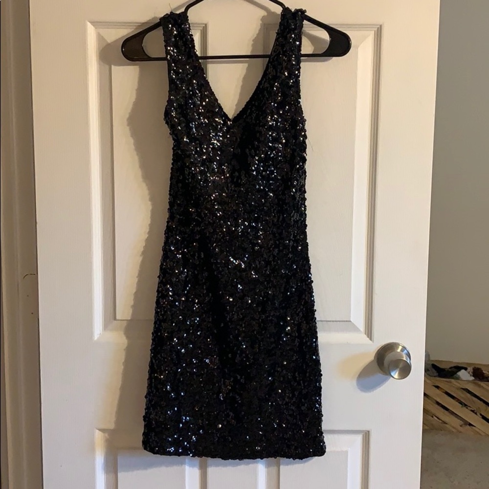 Black sequin dress